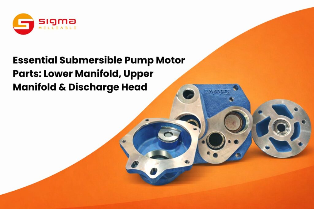 Lower manifold in submersible pump motor parts used for pump assembly