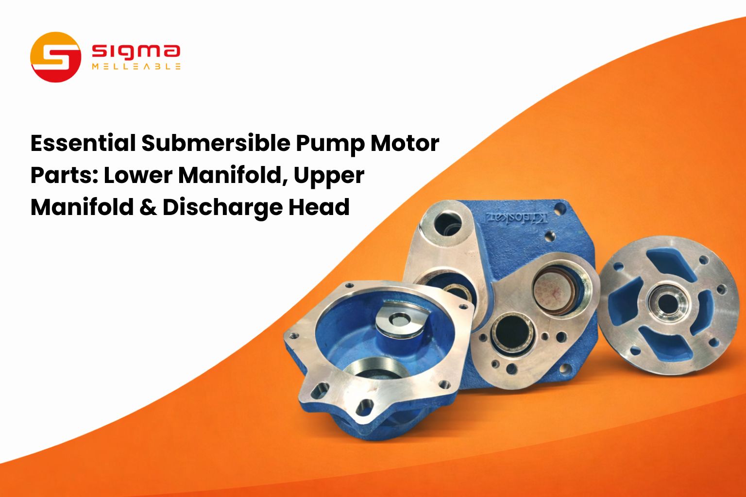 Lower manifold in submersible pump motor parts used for pump assembly