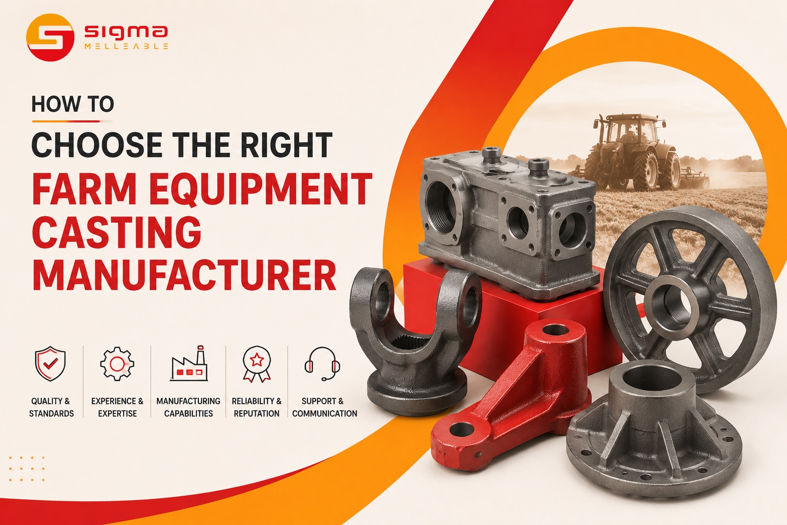 Industrial farm equipment casting manufacturer producing high-quality agricultural machinery castings